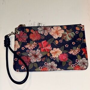 LOFT Navy Blue Floral Wristlet NWT